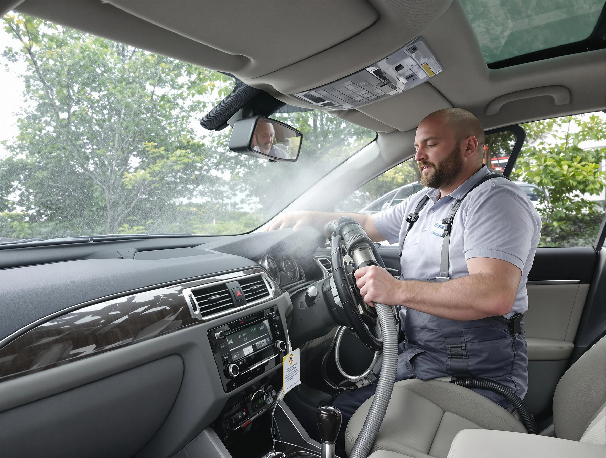 Wellesley Air Duct Cleaning specialist performing professional car duct cleaning in Wellesley