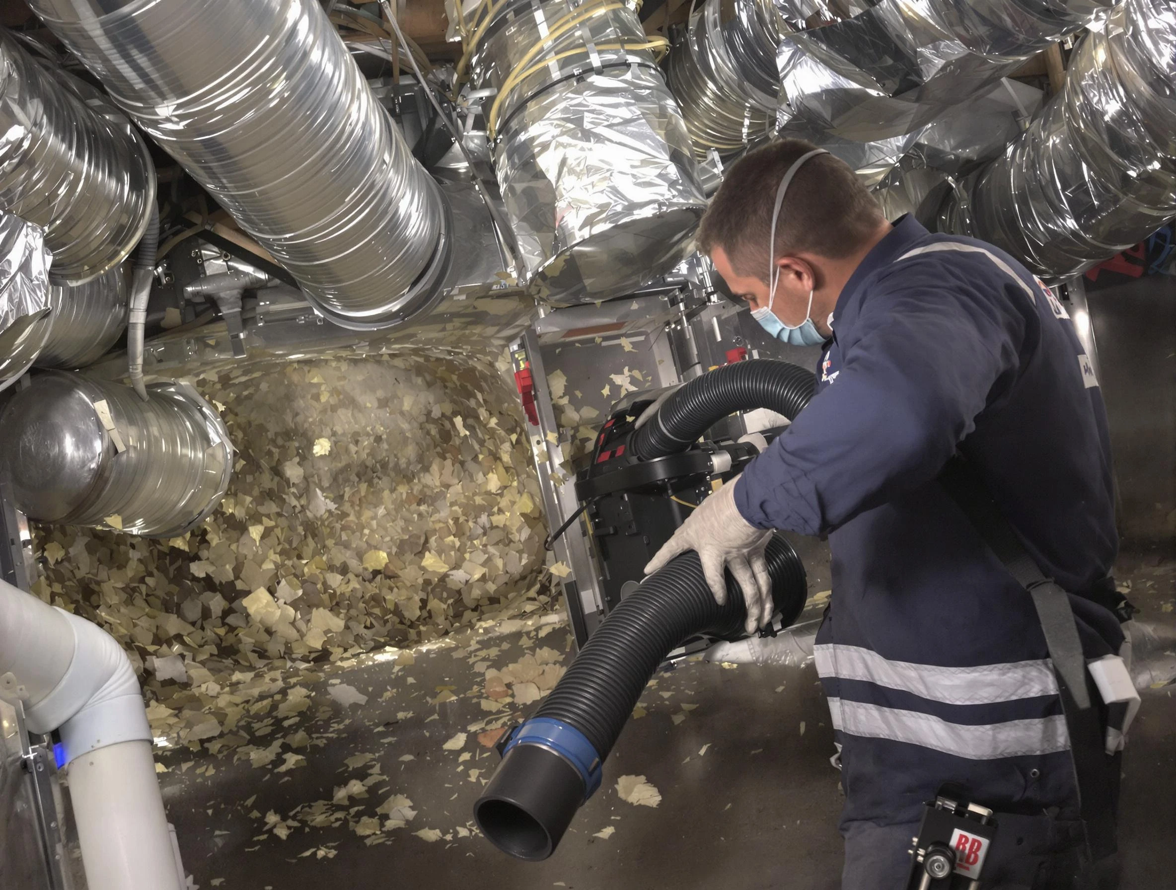 Wellesley Air Duct Cleaning specialist operating negative pressure cleaning equipment for thorough duct maintenance in Wellesley
